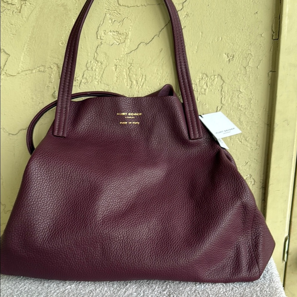 Kurt Geiger Purple Shoulder Bag with Textured Leather